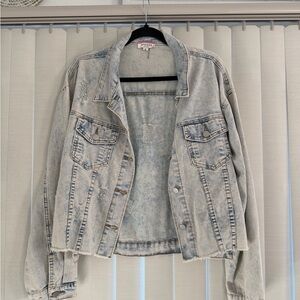 ANDREE BY UNIT Light Blue Distressed Jean Jacket